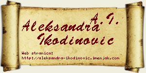 Aleksandra Ikodinović vizit kartica